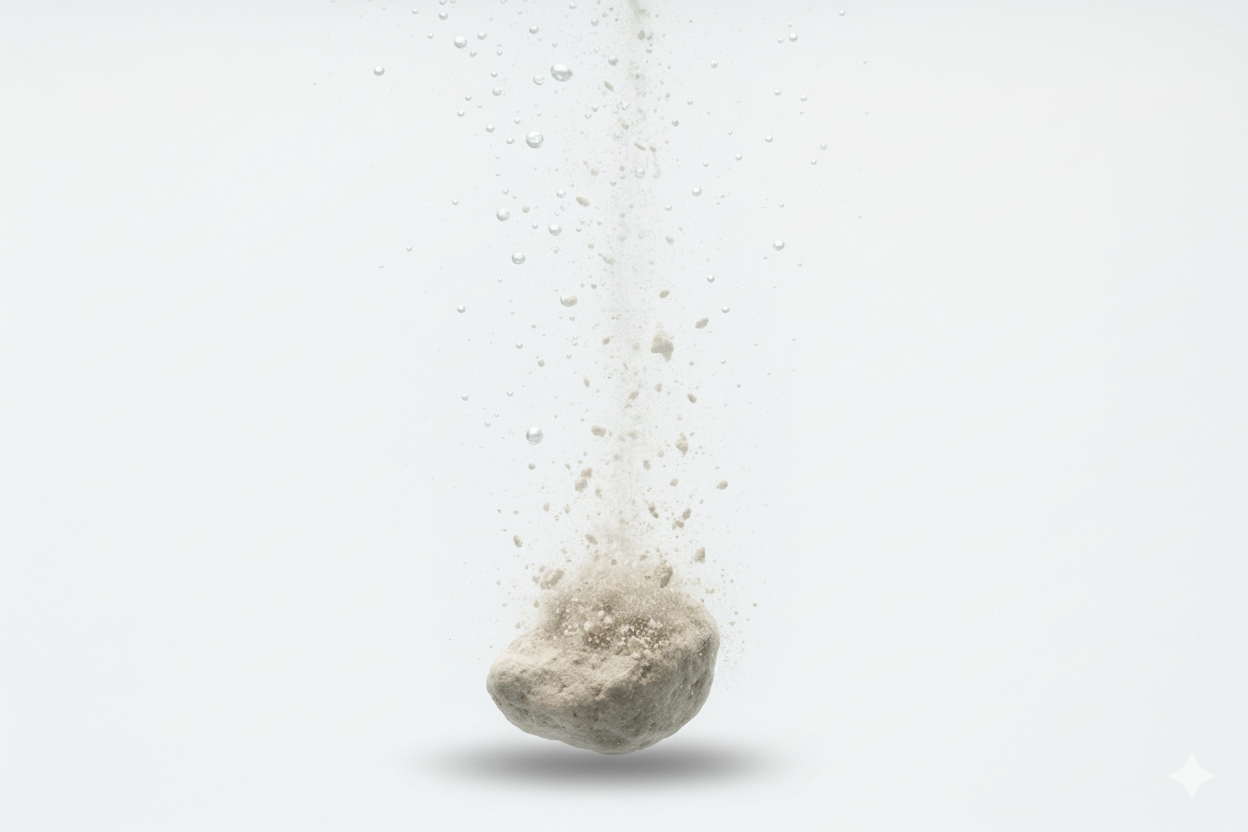 Pouring LithoLyte stick into water