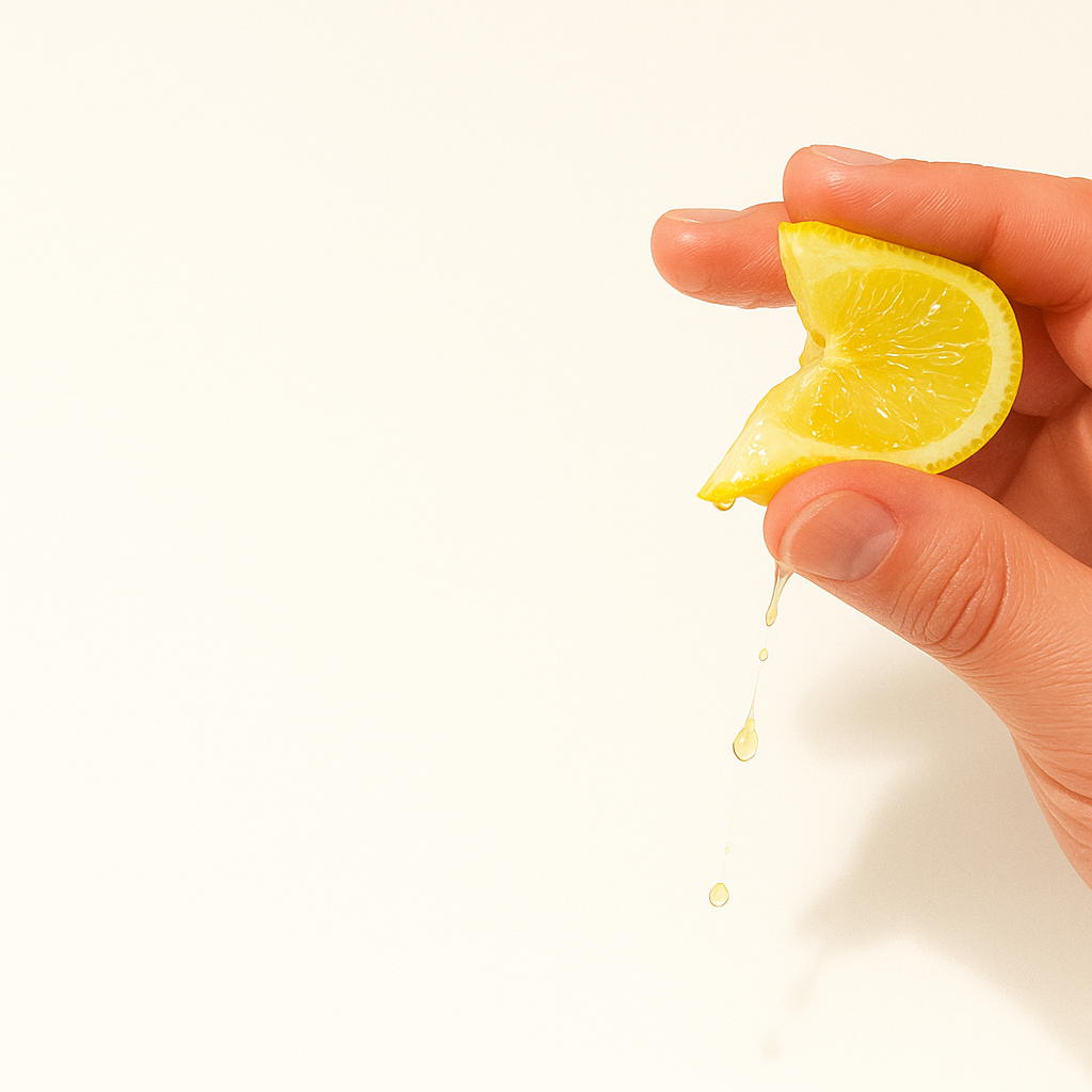 Lemon being squeezed